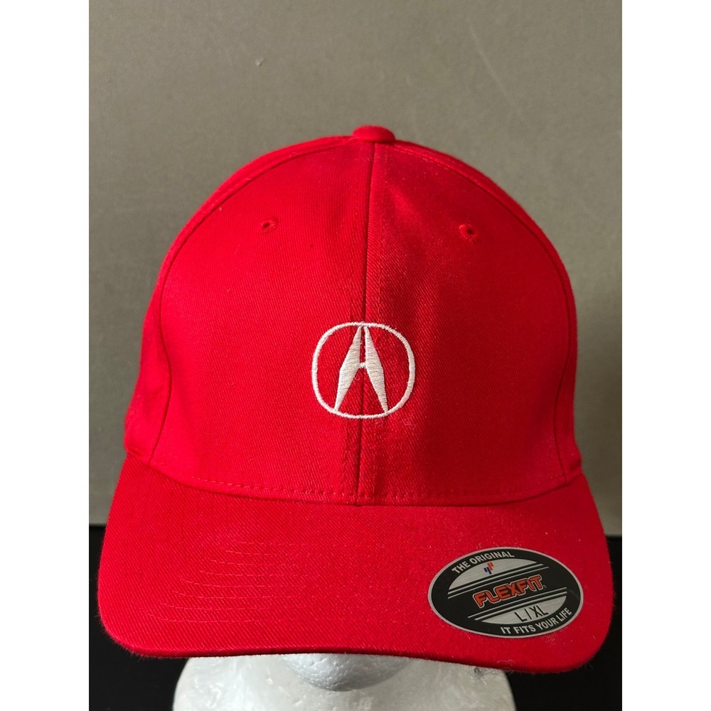 Port Authority Acura Logo Flexfit Baseball Cap Red Hat L/XL Mens